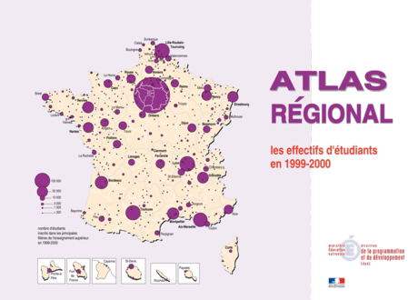 Atlas régional les effectifs d'étudiants en 1999-2000