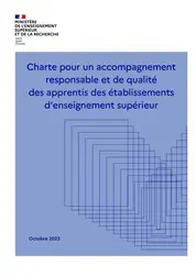 Charte pour un accompagnement responsable et de qualité  des apprentis des établissements d’enseignement supérieur - Couverture