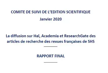 La diffusion sur Hal, Academia et ResearchGate des articles de recherche des revues françaises de SHS