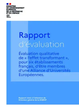 Évaluation qualitative Alliance d’Universités Européennes. - Couverture