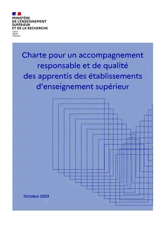 Charte pour un accompagnement responsable et de qualité  des apprentis des établissements d’enseignement supérieur - Couverture