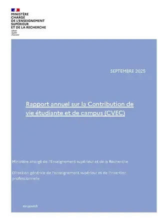 Rapport annuel sur la Contribution de vie étudiante et de campus - Couverture