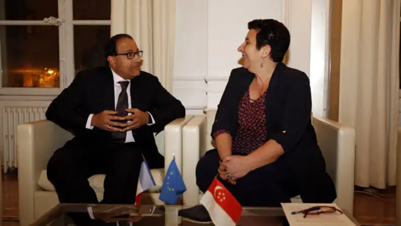 Frédérique Vidal et  M. S. Iswaran