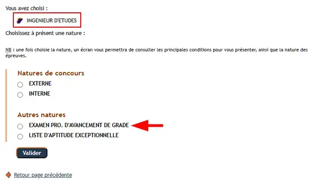 S'inscrire à l'examen professionnel d'avancement IGE hors classe