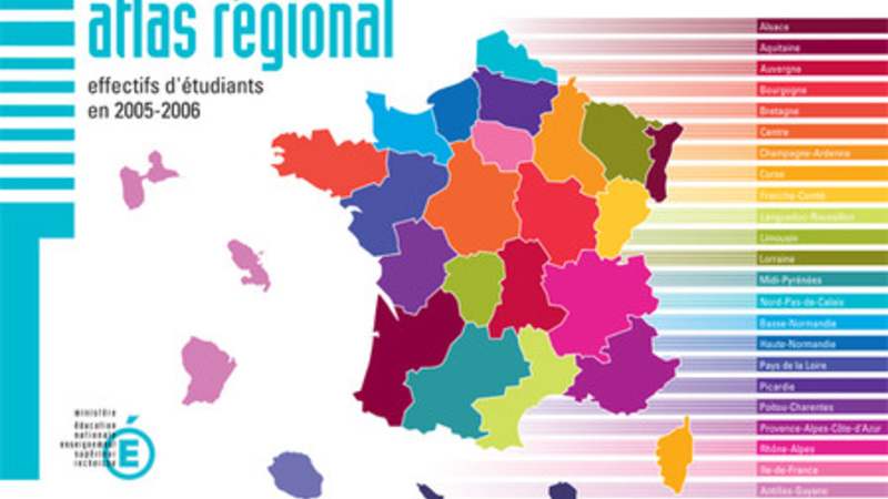 Atlas régional : les effectifs d'étudiants en 2005-2006