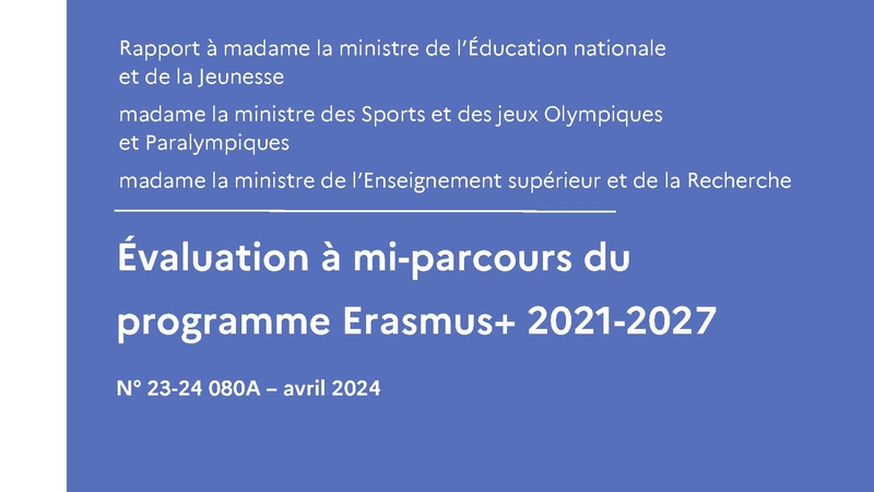 Évaluation à mi-parcours du programme Erasmus+ 2021-2027 -Couverture