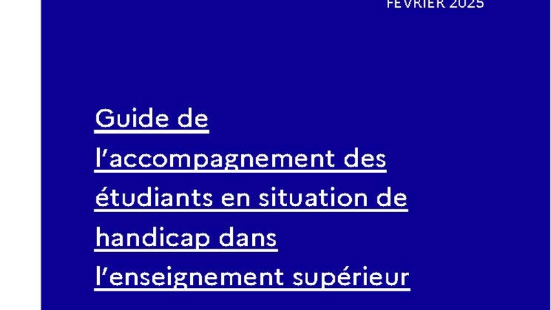 Guide de l’accompagnement des étudiants en situation de handicap dans l’enseignement supérieur - Couverture
