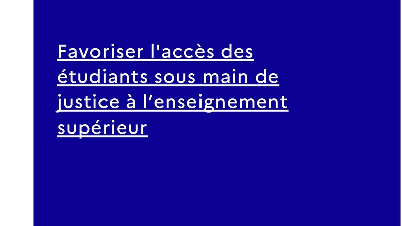 Guide pour favoriser l'accès des étudiants sous main de justice - Couverture.