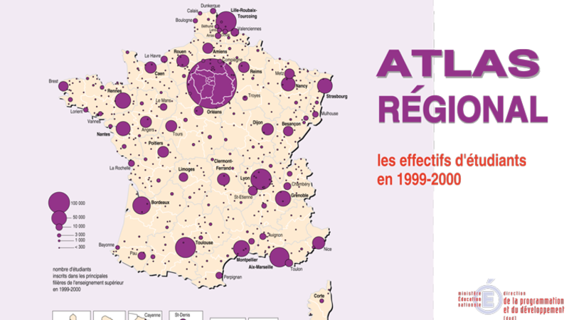 Atlas régional les effectifs d'étudiants en 1999-2000