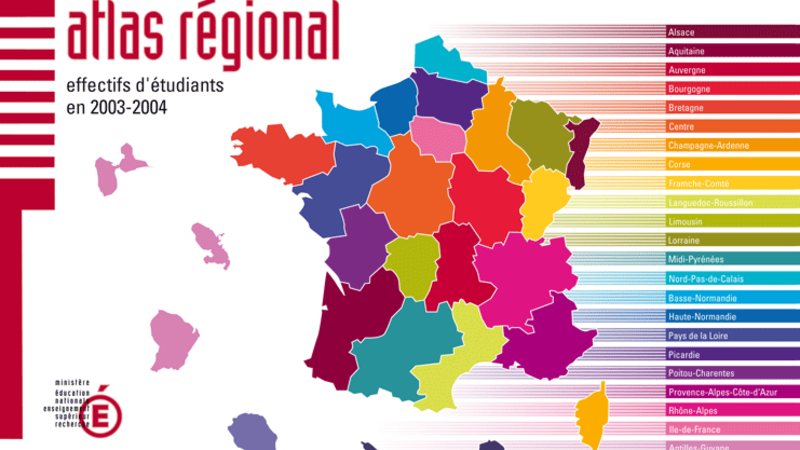 Atlas régional les effectifs d'étudiants en 2003-2004