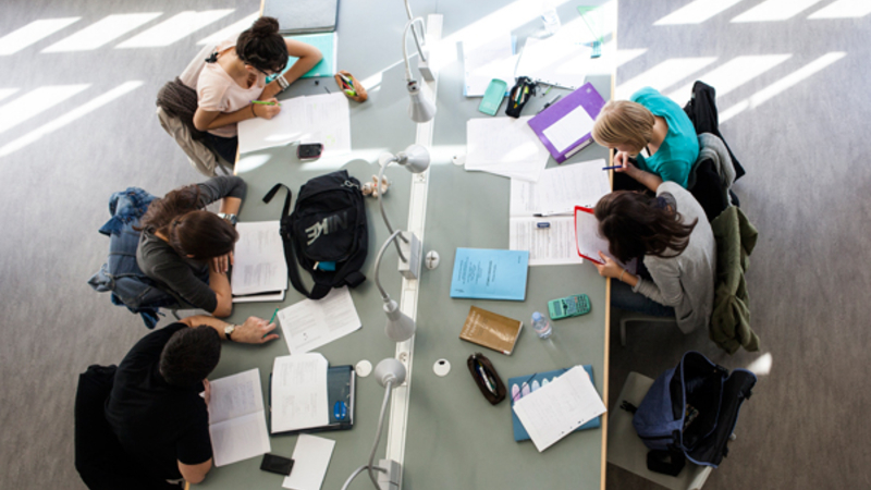 Étudiants qui révisent