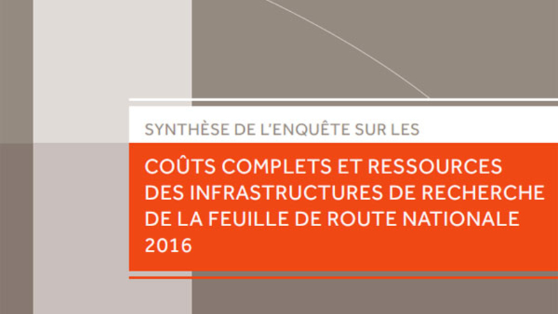 Synthèse enquête : coûts complets et ressources des IR de la feuille de route nationale 2016
