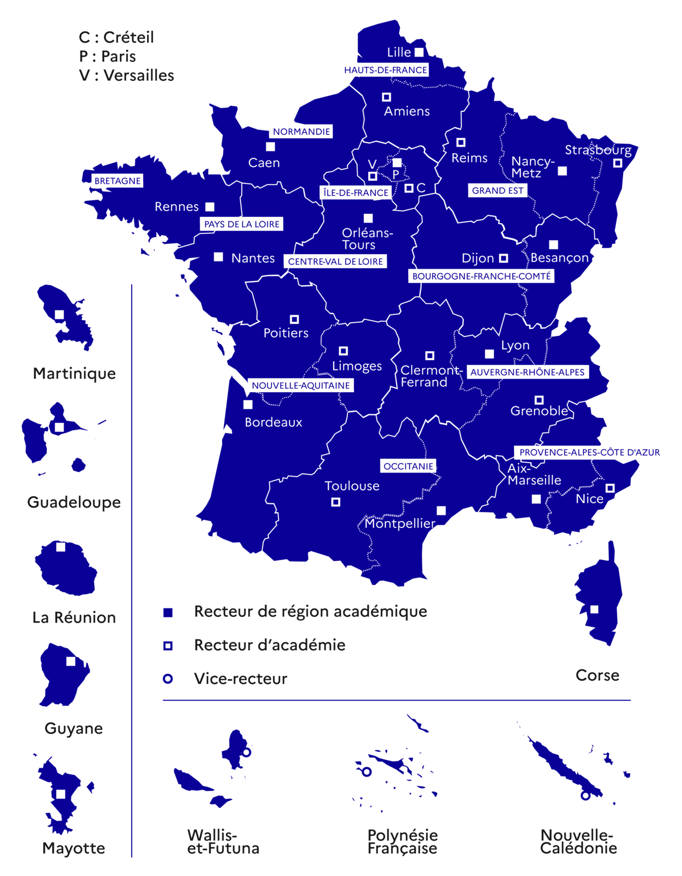 Carte de France > régions académiques