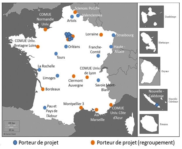 Etablissements lauréats en région et outre-mer