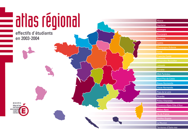 Atlas régional les effectifs d'étudiants en 2003-2004