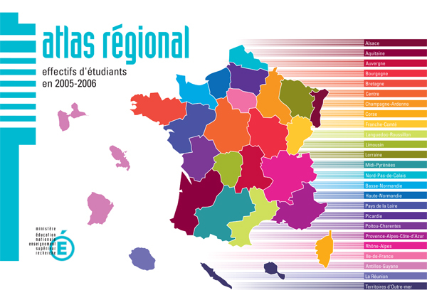 Atlas régional : les effectifs d'étudiants en 2005-2006