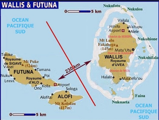 carte des îles Wallis et Futuna