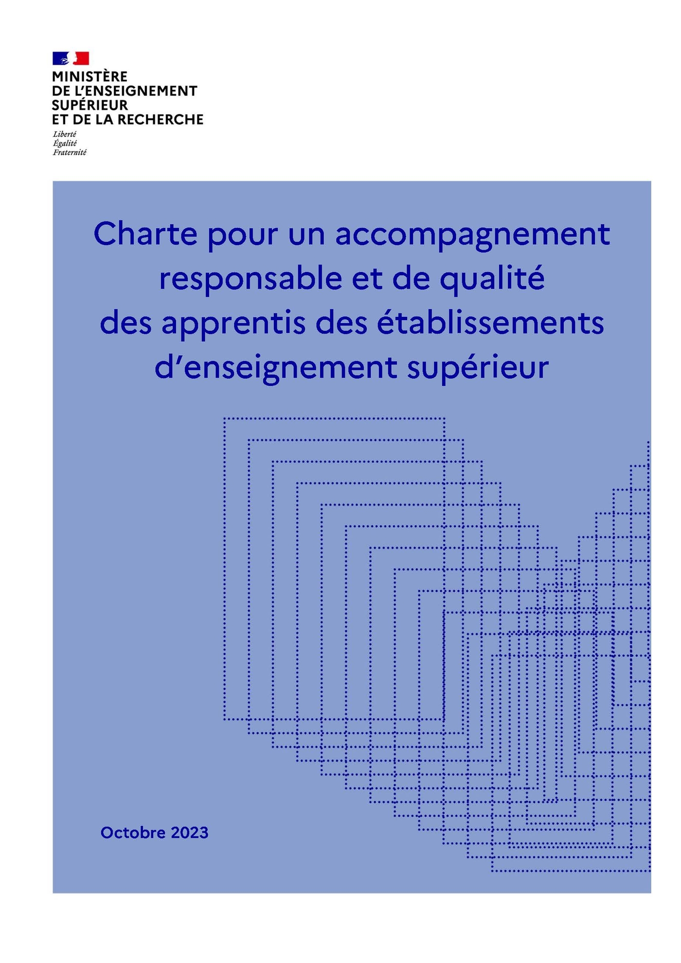 Charte pour un accompagnement responsable et de qualité  des apprentis des établissements d’enseignement supérieur - Couverture