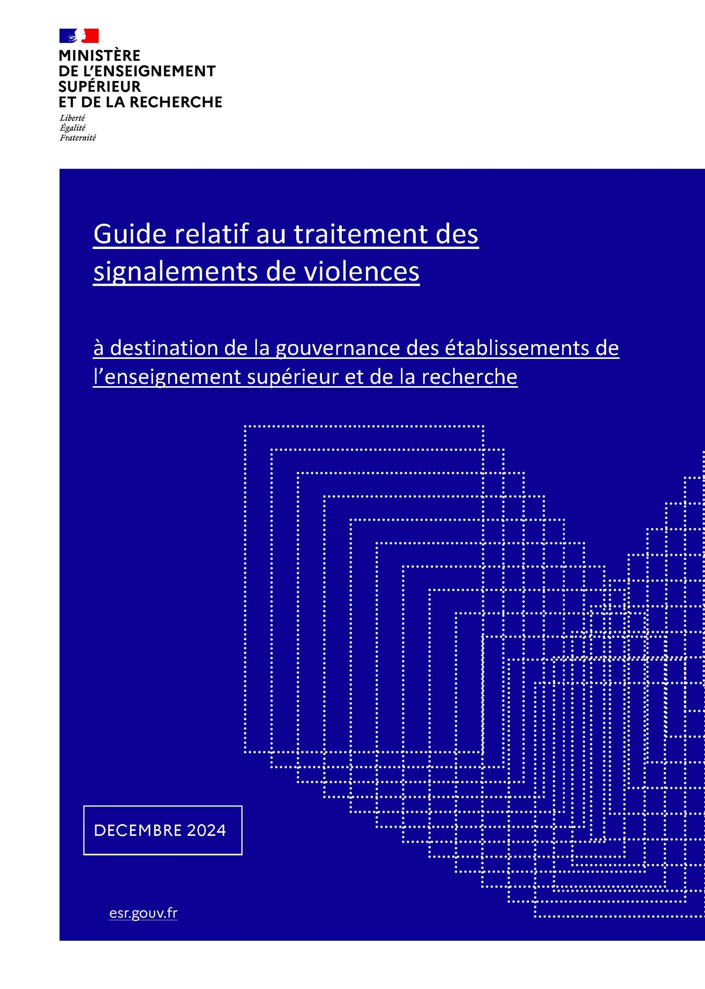 Guide relatif au traitement des signalements de violences - Couverture