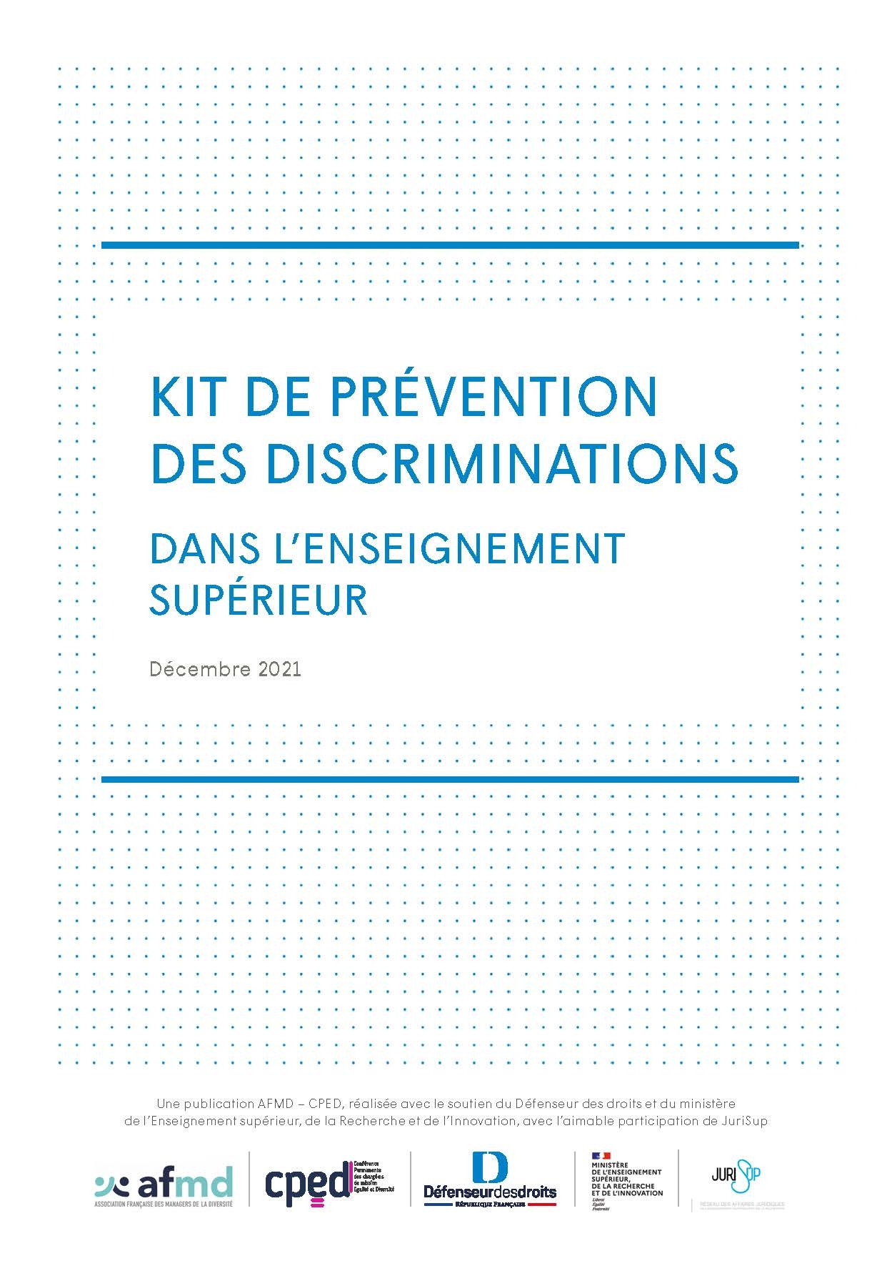 Kit de prévention des discriminations dans l'enseignement supérieur 2021 - Couverture