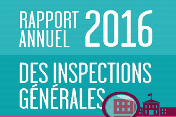 Rapport annuel 2016 des Inspections générales