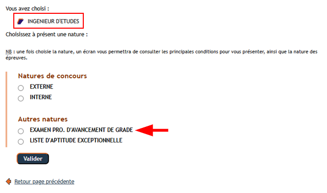S'inscrire à l'examen professionnel d'avancement IGE hors classe
