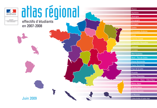 Atlas régional : les effectifs d'étudiants en 2007-2008 - édition 2009