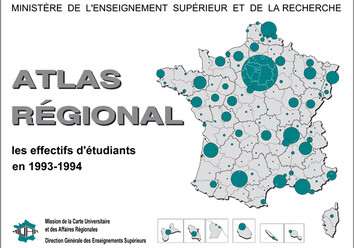 Atlas régional : les effectifs d'étudiants en 1993-1994